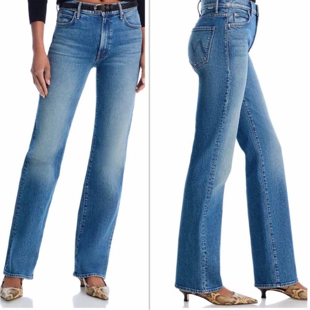 MOTHER Straight Leg Jeans in Light Blue Wash